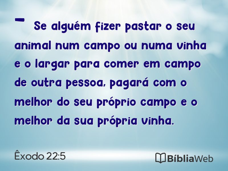 Êxodo 22:5 em imagem para compartilhar