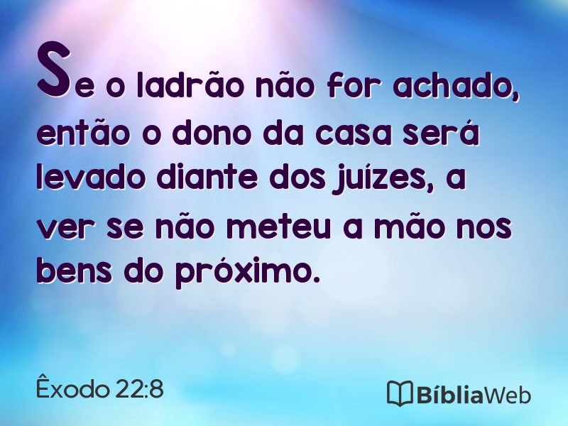 Êxodo 22:8 em imagem para compartilhar