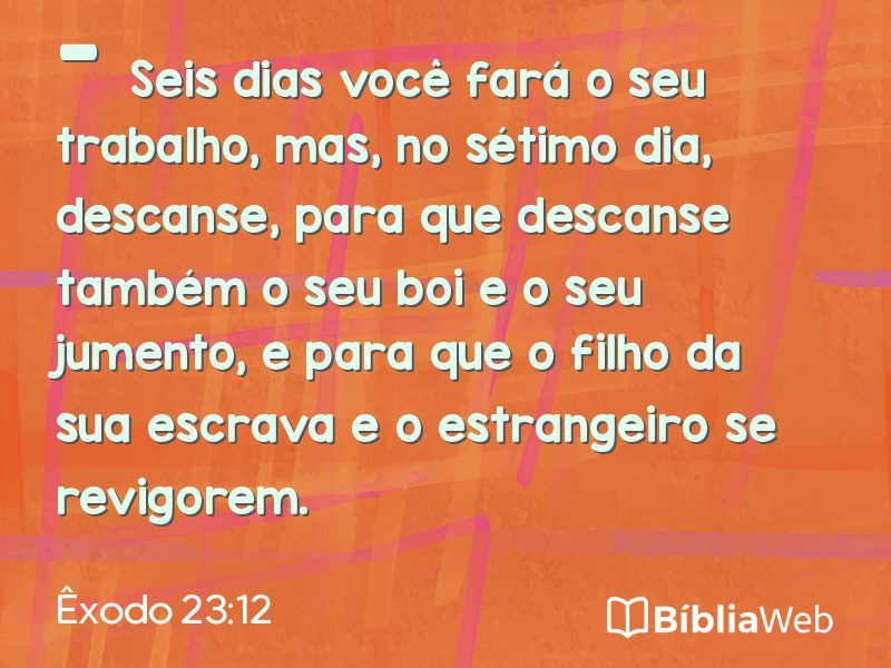 Êxodo 23:12 em imagem para compartilhar