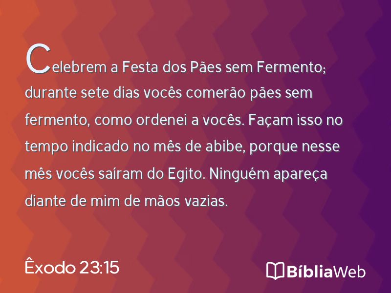 Êxodo 23:15 em imagem para compartilhar
