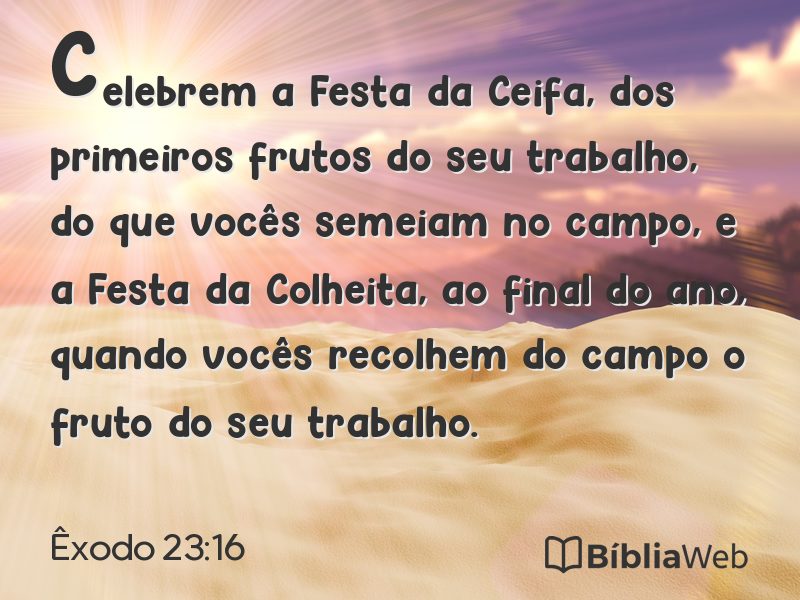 Êxodo 23:16 em imagem para compartilhar