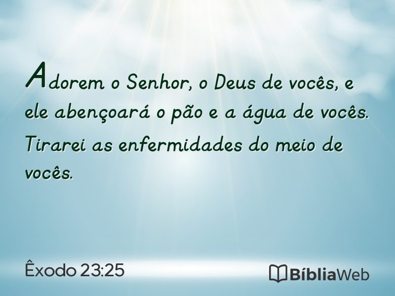Êxodo 23:25 em imagem para compartilhar
