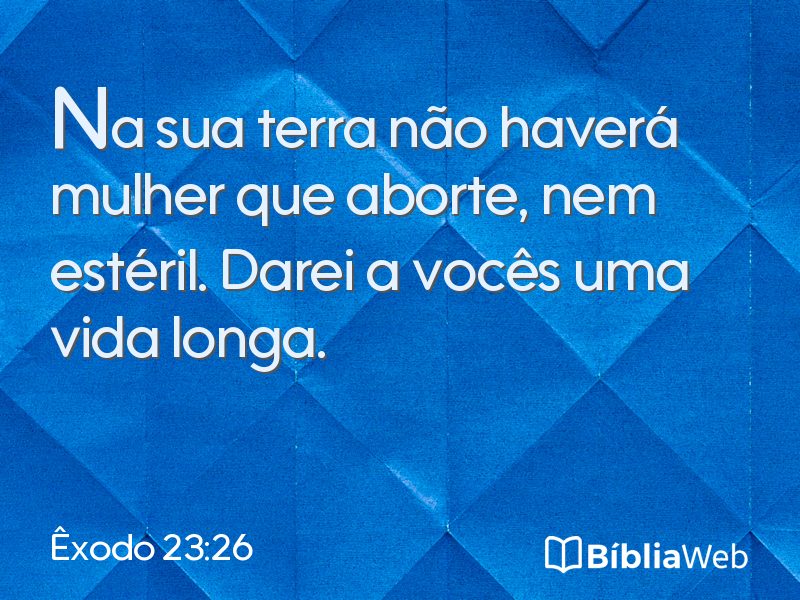 Êxodo 23:26 em imagem para compartilhar