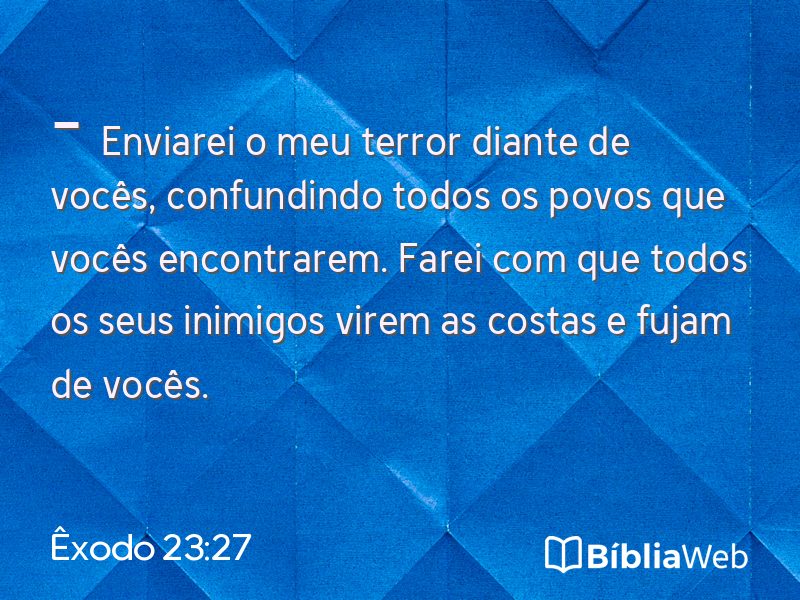 Êxodo 23:27 em imagem para compartilhar