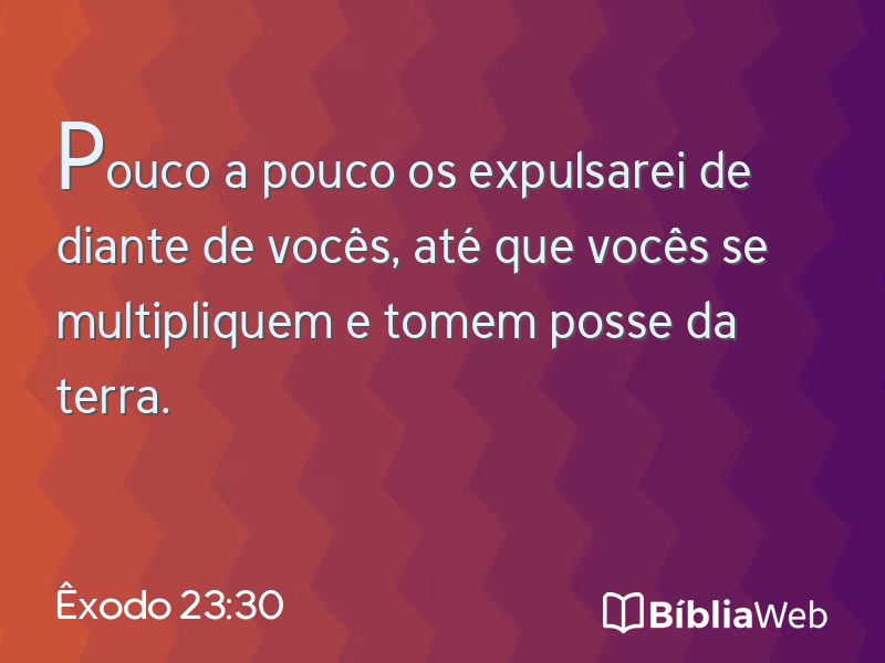 Êxodo 23:30 em imagem para compartilhar