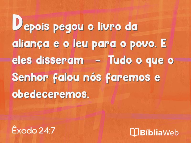 Êxodo 24:7 em imagem para compartilhar