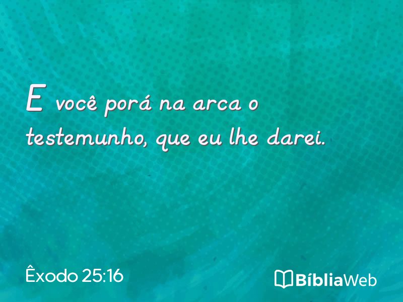 Êxodo 25:16 em imagem para compartilhar