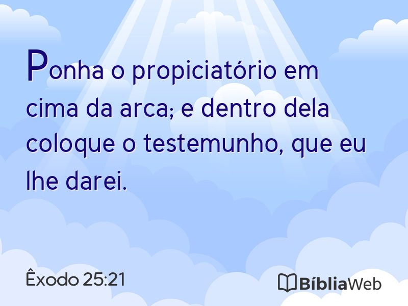 Êxodo 25:21 em imagem para compartilhar