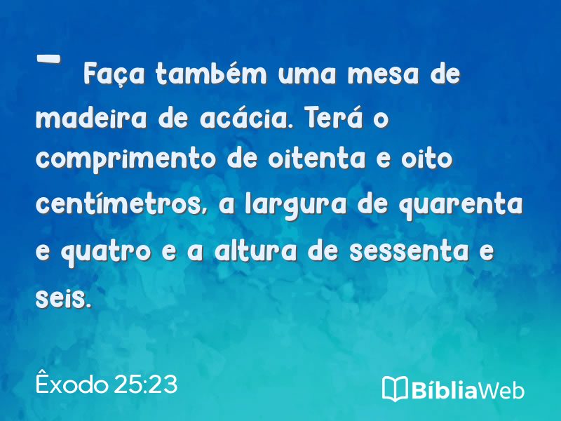Êxodo 25:23 em imagem para compartilhar