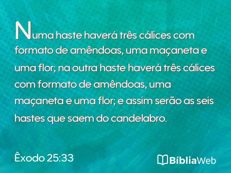 Êxodo 25:33 em imagem para compartilhar