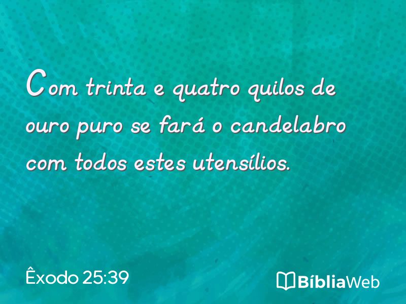 Êxodo 25:39 em imagem para compartilhar