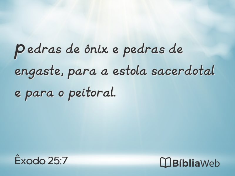 Êxodo 25:7 em imagem para compartilhar