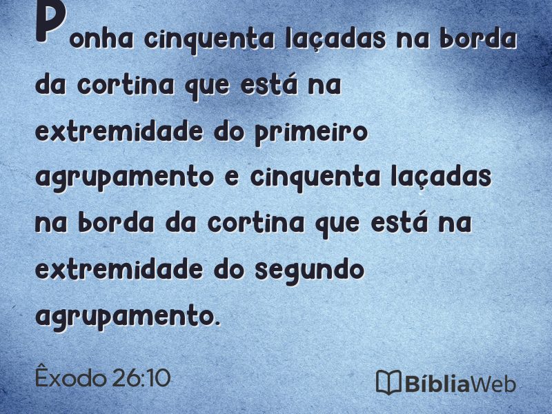 Êxodo 26:10 em imagem para compartilhar