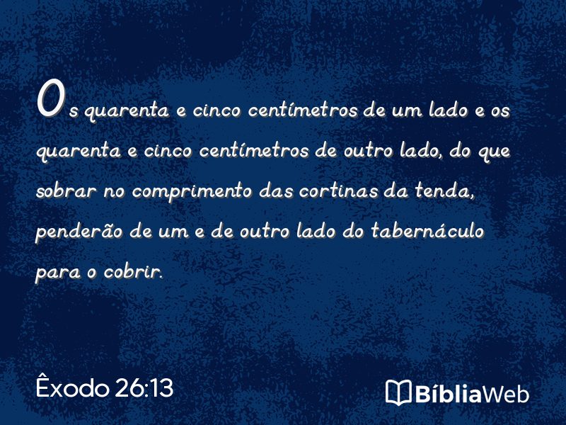 Êxodo 26:13 em imagem para compartilhar