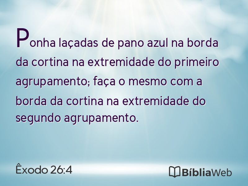 Êxodo 26:4 em imagem para compartilhar
