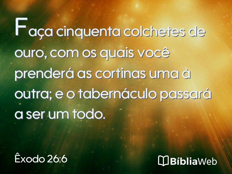 Êxodo 26:6 em imagem para compartilhar