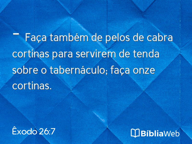 Êxodo 26:7 em imagem para compartilhar