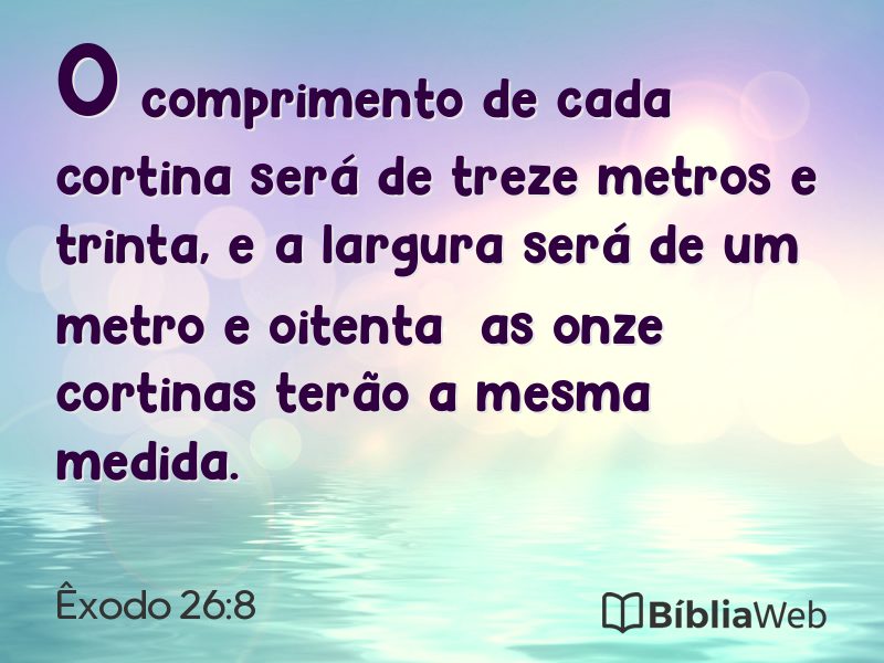Êxodo 26:8 em imagem para compartilhar