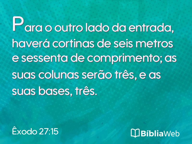 Êxodo 27:15 em imagem para compartilhar
