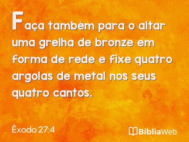 Êxodo 27:4 em imagem para compartilhar