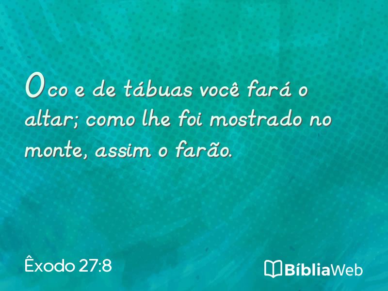 Êxodo 27:8 em imagem para compartilhar