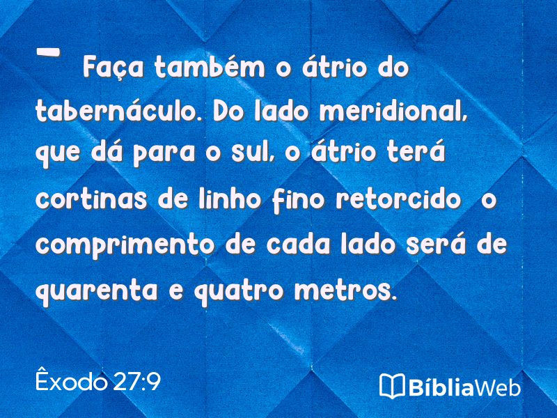 Êxodo 27:9 em imagem para compartilhar