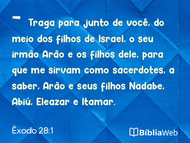 Êxodo 28:1 em imagem para compartilhar