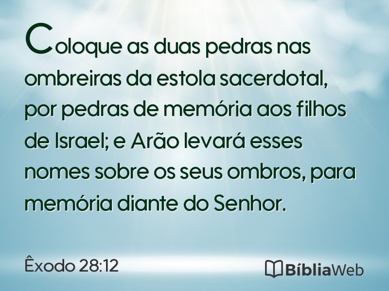 Êxodo 28:12 em imagem para compartilhar