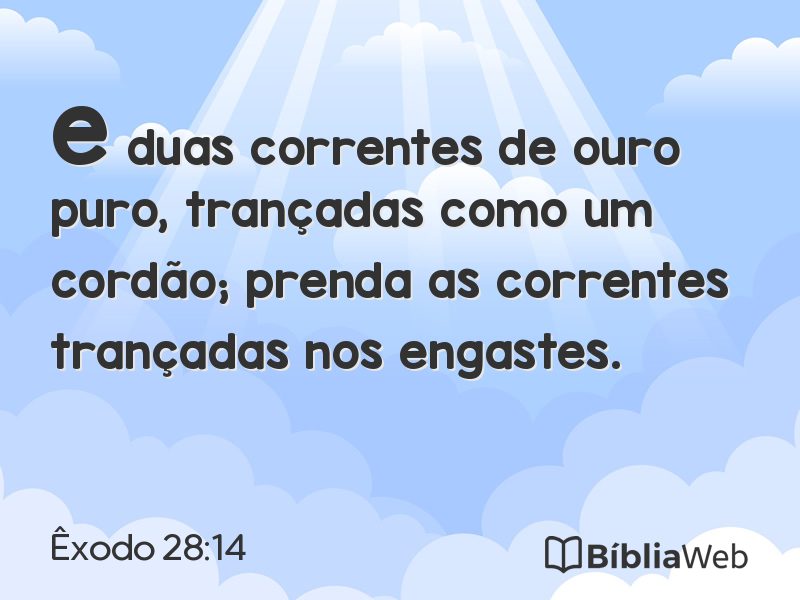 Êxodo 28:14 em imagem para compartilhar