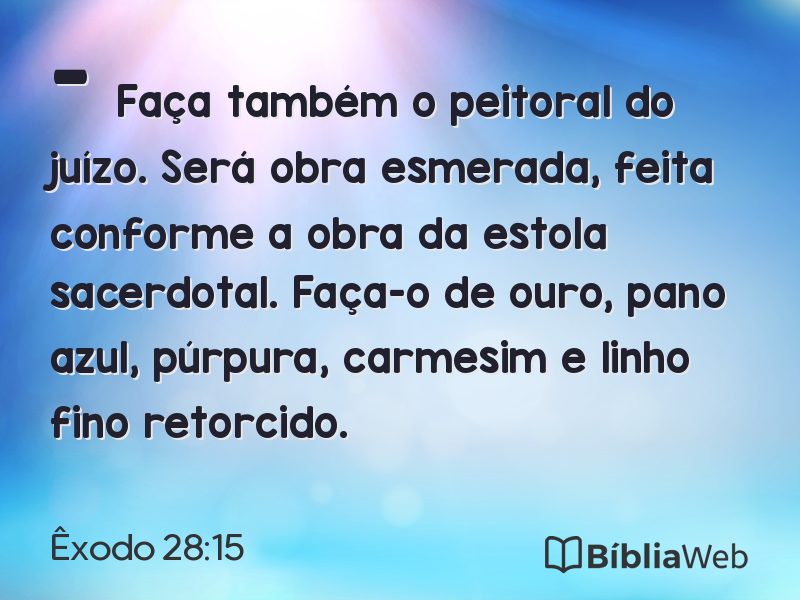 Êxodo 28:15 em imagem para compartilhar