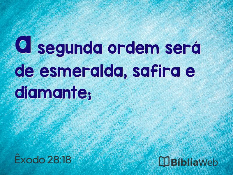 Êxodo 28:18 em imagem para compartilhar