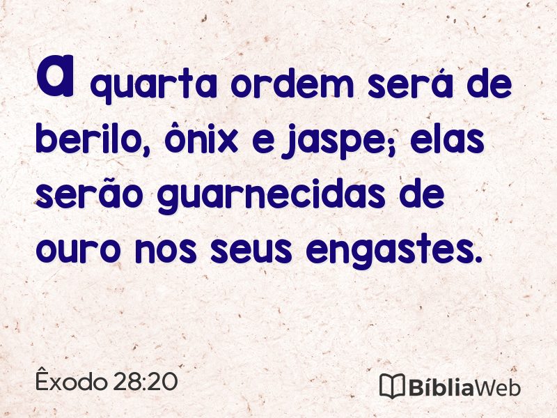 Êxodo 28:20 em imagem para compartilhar
