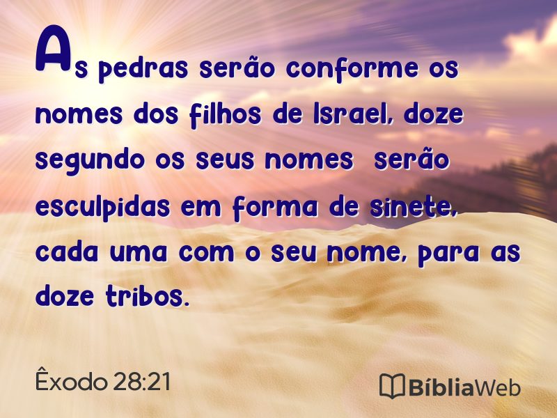 Êxodo 28:21 em imagem para compartilhar
