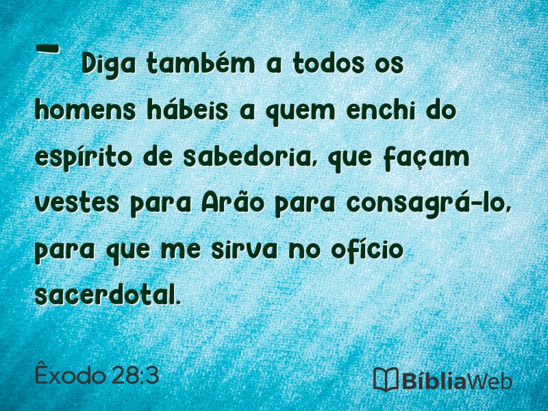 Êxodo 28:3 em imagem para compartilhar