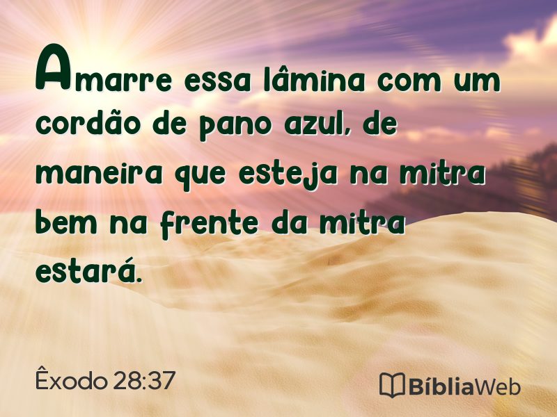 Êxodo 28:37 em imagem para compartilhar