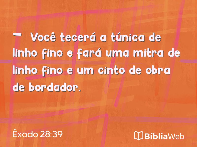Êxodo 28:39 em imagem para compartilhar