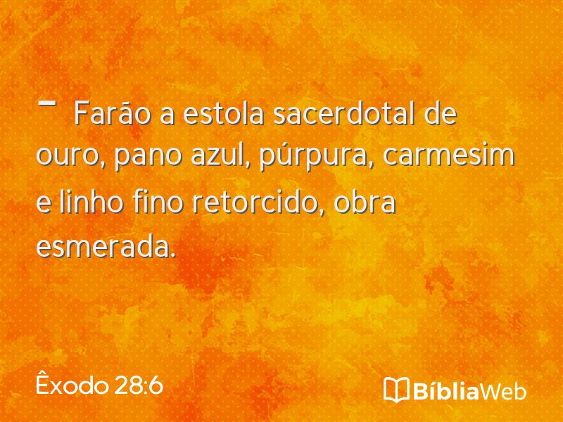 Êxodo 28:6 em imagem para compartilhar