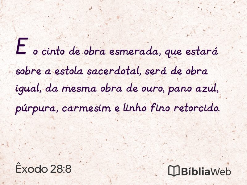 Êxodo 28:8 em imagem para compartilhar