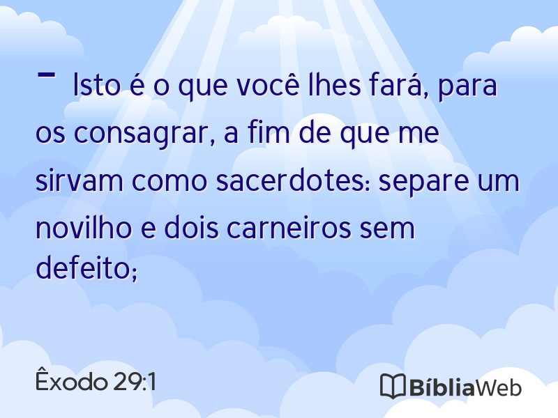 Êxodo 29:1 em imagem para compartilhar