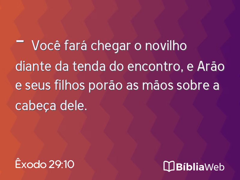 Êxodo 29:10 em imagem para compartilhar