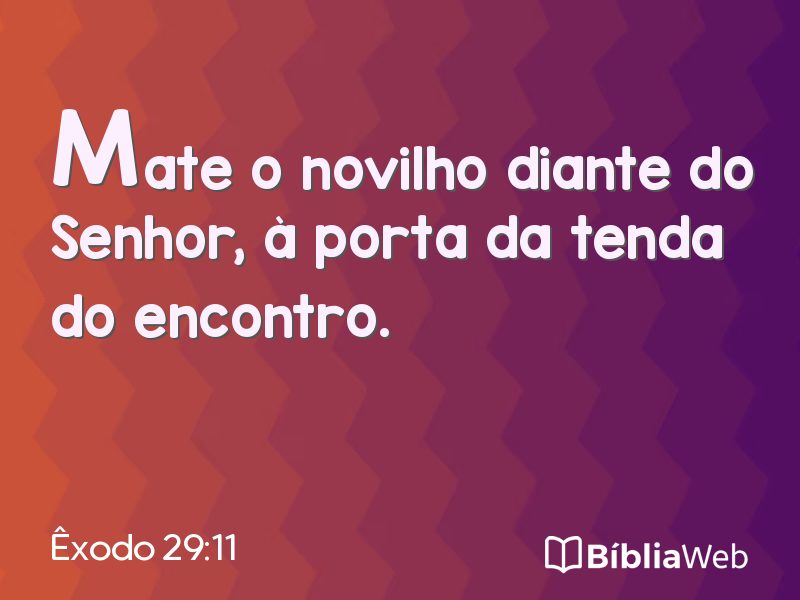 Êxodo 29:11 em imagem para compartilhar