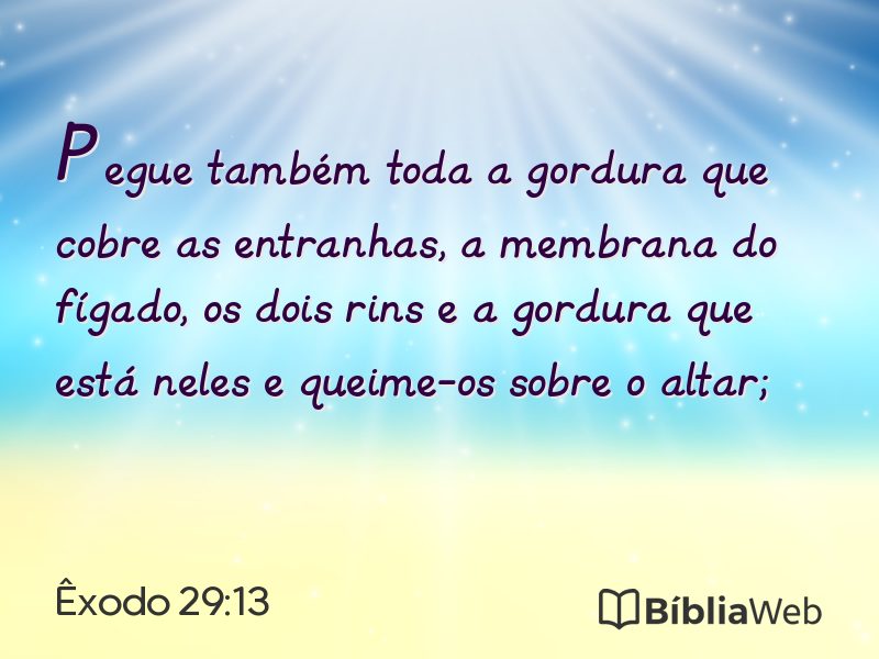 Êxodo 29:13 em imagem para compartilhar