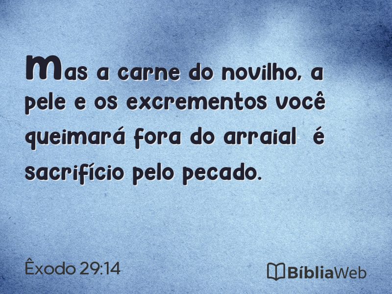 Êxodo 29:14 em imagem para compartilhar