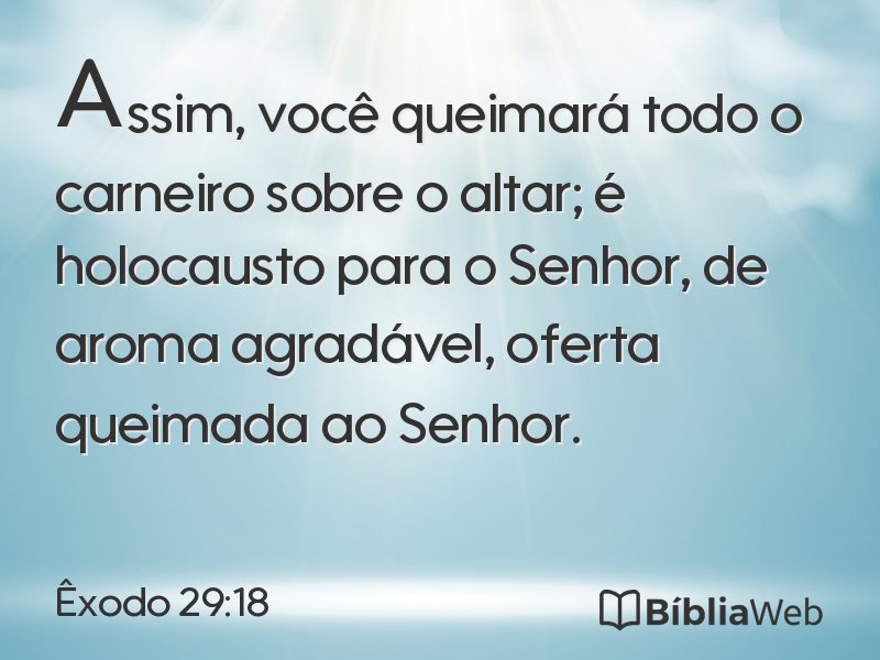 Êxodo 29:18 em imagem para compartilhar