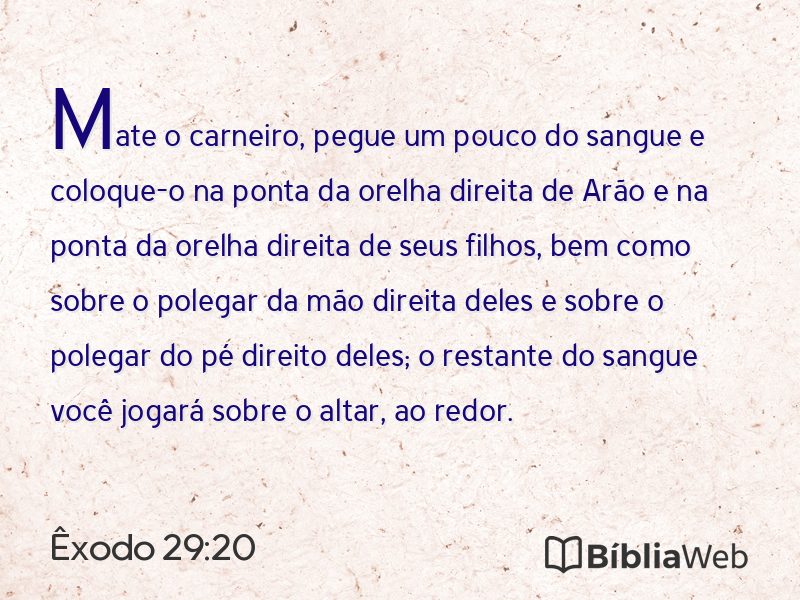 Êxodo 29:20 em imagem para compartilhar
