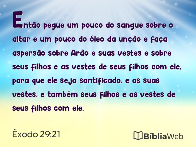 Êxodo 29:21 em imagem para compartilhar