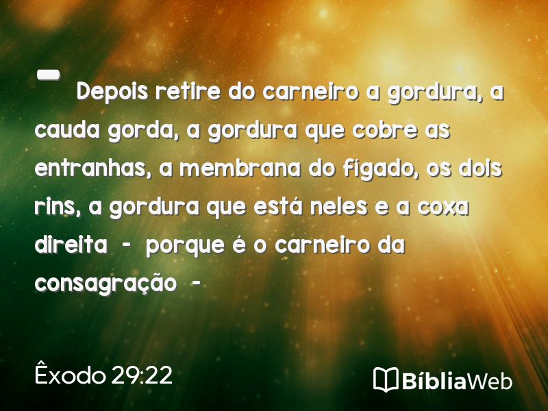 Êxodo 29:22 em imagem para compartilhar