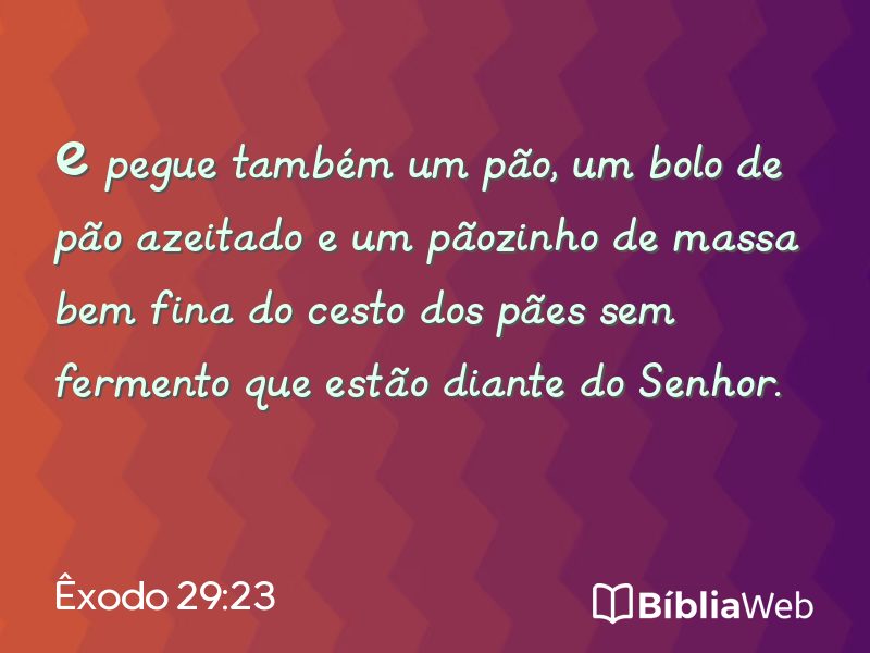 Êxodo 29:23 em imagem para compartilhar