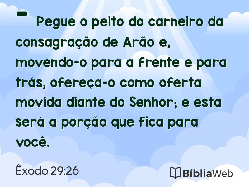 Êxodo 29:26 em imagem para compartilhar