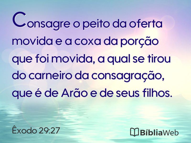 Êxodo 29:27 em imagem para compartilhar
